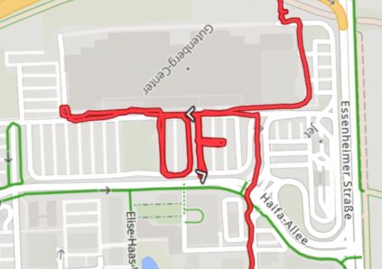 Screenshot Tracking beim Buchstaben-Radeln