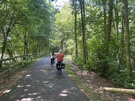 Bahntrassenradweg im Schatten