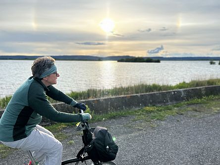 Radlerin auf Brompton